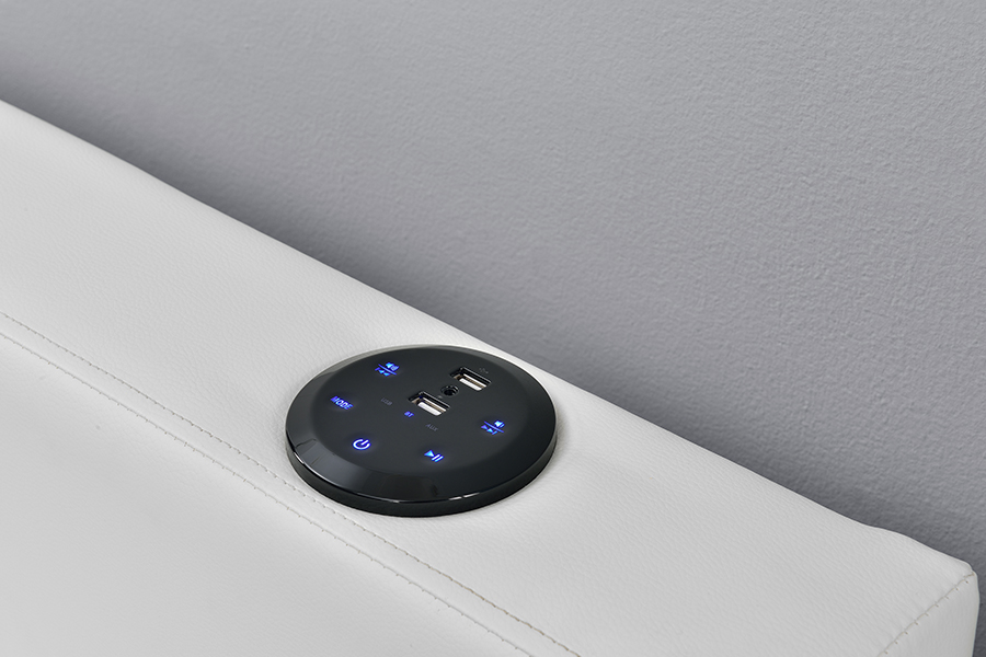 1894-1DS Bluetooth reproduktor čalouněný audiovizuální úložný rám postele
