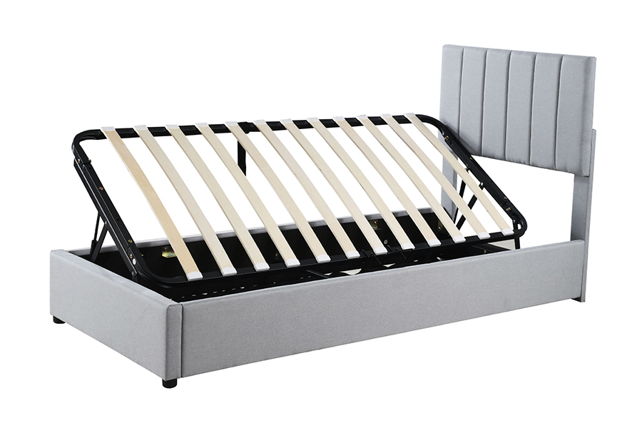 N16 Modern Grey Fabric Zvedací úložná funkce Čalouněný úložný rám postele