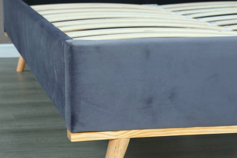 1457 Nejnovější moderní jednoduchý design sametově čalouněná postel