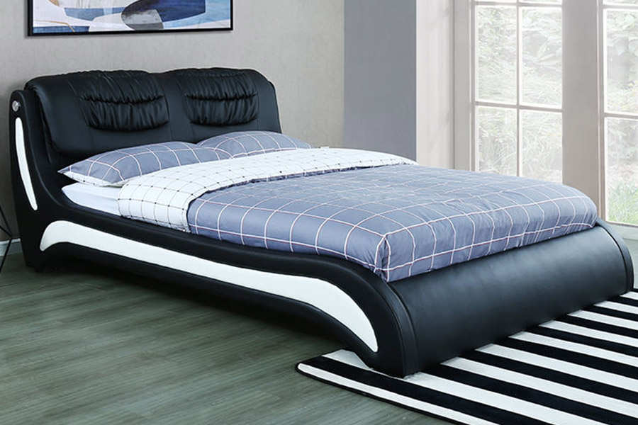 1441 Moderní minimalistický design Kožená postel Čalouněná postel