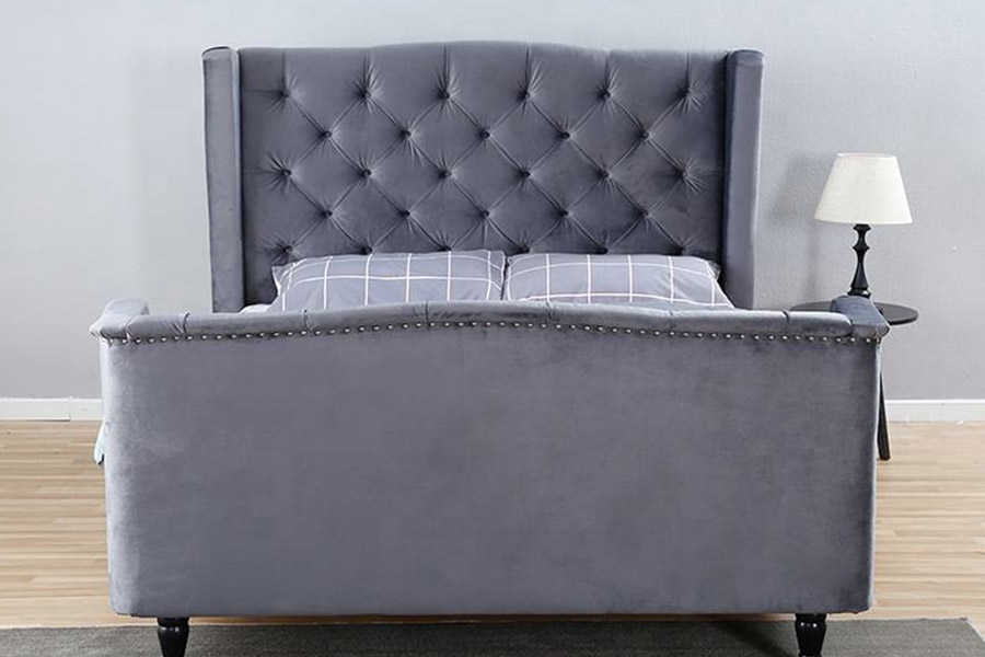 1399 Velvet Fabric Wingback Button Čalouněná postel