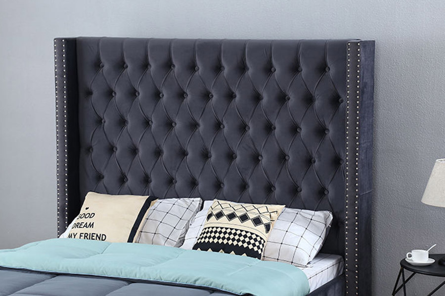 1351 Moderní luxusní design Wingback Bed Čalouněná postel