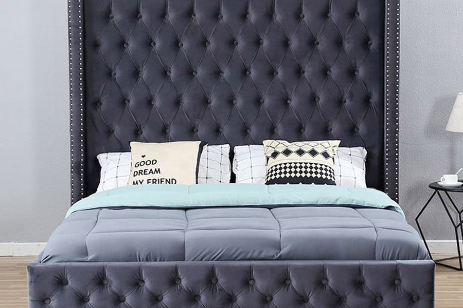 1351 Moderní luxusní design Wingback Bed Čalouněná postel