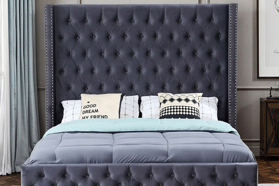 1351 Moderní luxusní design Wingback Bed Čalouněná postel