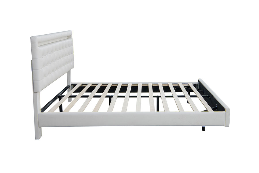 4209 King-Size nastavitelný LED čalouněný rám postele