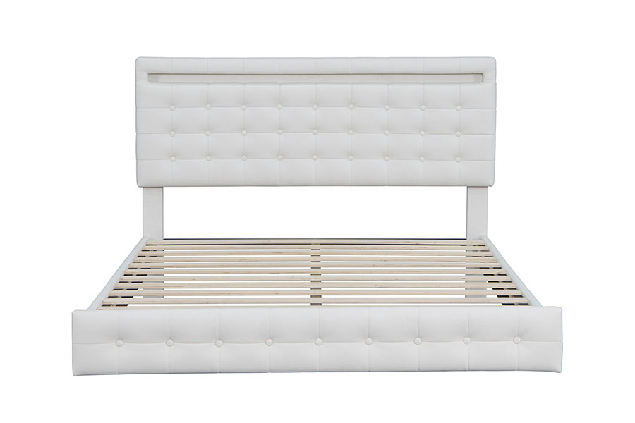 4209 King-Size nastavitelný LED čalouněný rám postele