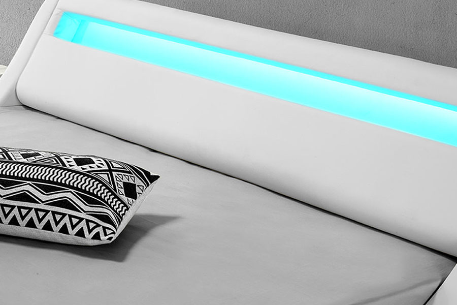 1137-1 Smart LED King úložný kožený čalouněný rám postele