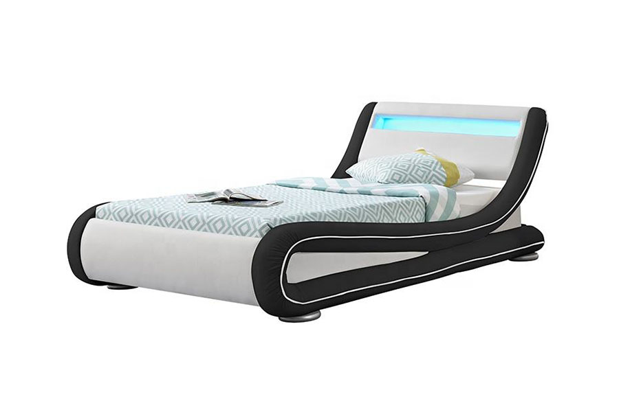1137-1 Smart LED King úložný kožený čalouněný rám postele
