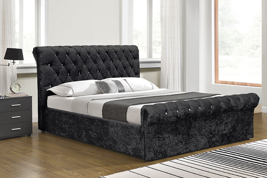 Osmanská úložná postel z drceného sametu 1153G Chesterfield