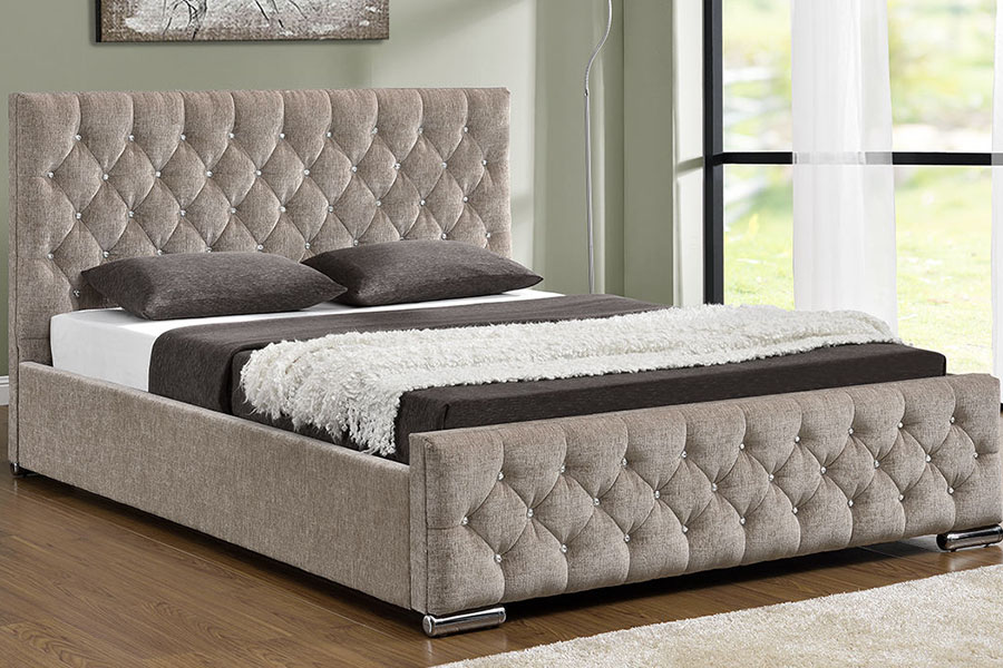 1151G Luxury Velvet Lift King úložný všívaný rám postele