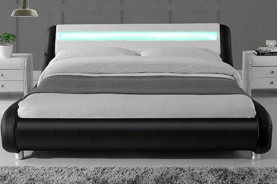 1140-1 Dvoubarevný LED čalouněný rám ze syntetické kůže
