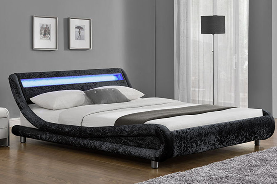 1140-1 Dvoubarevný LED čalouněný rám ze syntetické kůže