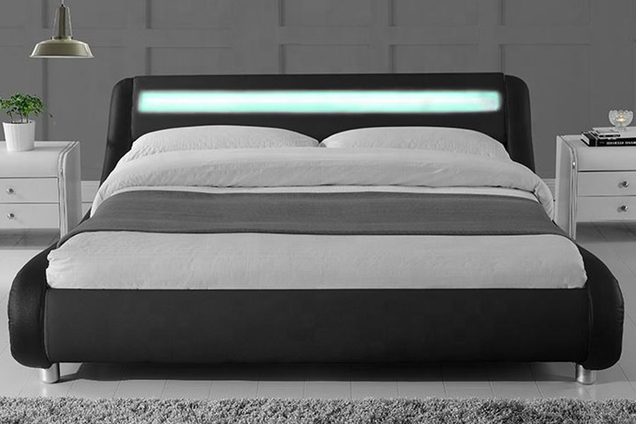 1140-1 Dvoubarevný LED čalouněný rám ze syntetické kůže