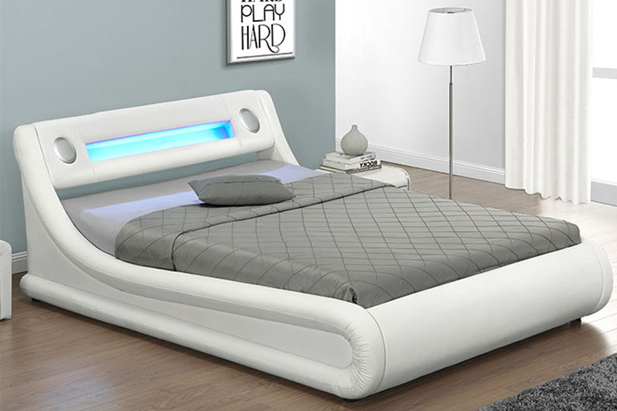 Rám postele 1138G Osman King LED PU kůží