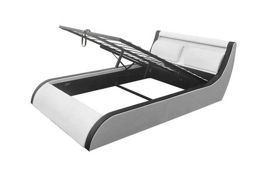 1175-1G Cushion Soft LED Gas Lift Osmanská PU kožená postel