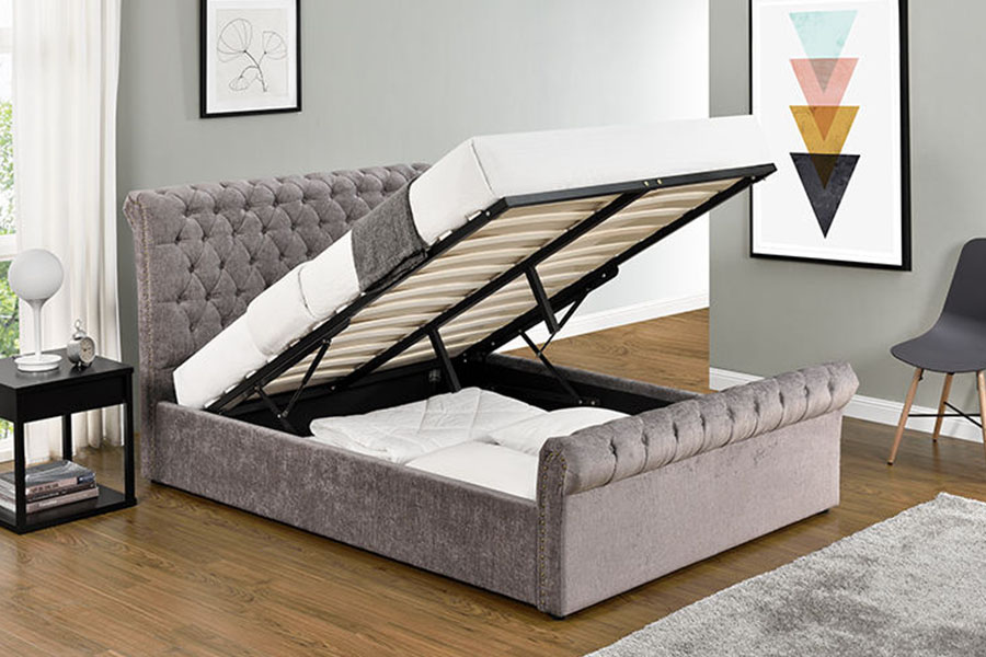 1208G Chesterfield žinylkovo-sametový rám úložného prostoru na sáně